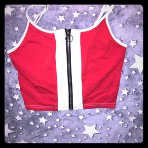 NWOT Zip-Up Cropped Top. Medium